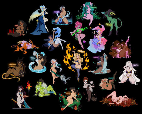 2023 Summer pin ups (commission work)